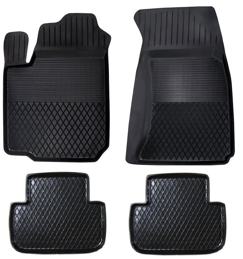 Dywaniki gumowe do samochodu Peugeot 107 ( komplet lub dywanik na sztuki, przody, tyły ) czarne pod wymiar z rantem