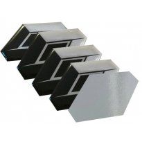 Emblematy naklejki silikonowe  4 sztuki romb romby srebrno czarne zamienniki oryginałów do RENAULT Reault na kołpaki samochodowe, dekielki do felg aluminiowych , na kierownice
