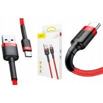 Kabel USB do USB-C Baseus Cafule 1.5A dł. 100 cm, czerwony