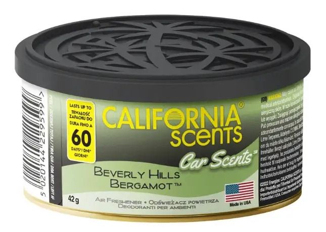 Zapach samochodowy California Scents puszka BEVERLY HILLS BERGAMOT pojemność 42g