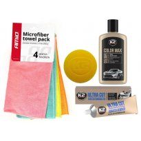Zestaw K2 czarny wosk pasta do samochodu na rysy