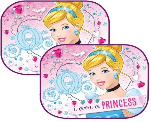 zasłonki boczne Disney Księżniczki, Kopciuszek, ES-28207, osłona przeciwsłoneczna dla dzieci 2szt 44*35cm