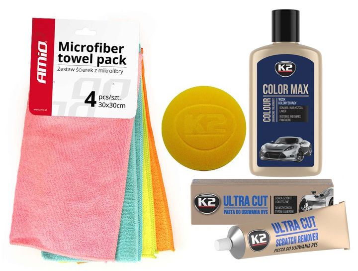 Zestaw K2 granatowy wosk pasta do samochodu na rysy